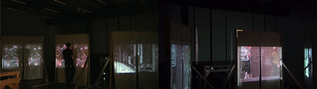 to walk through a doorwary while turning a corner